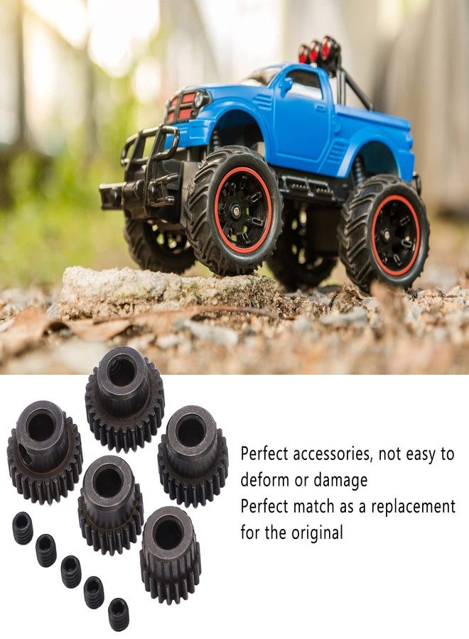 Luatoxry 5Pcs 48DP Pinion Gear Set, Steel Pinion Motor Gear Set, 20T 22T 24T 26T 28T RC Motor Gears with 5mm Shaft Hole Replacement for 1/10 RC Car Trucks, Climbing Car - Image 2